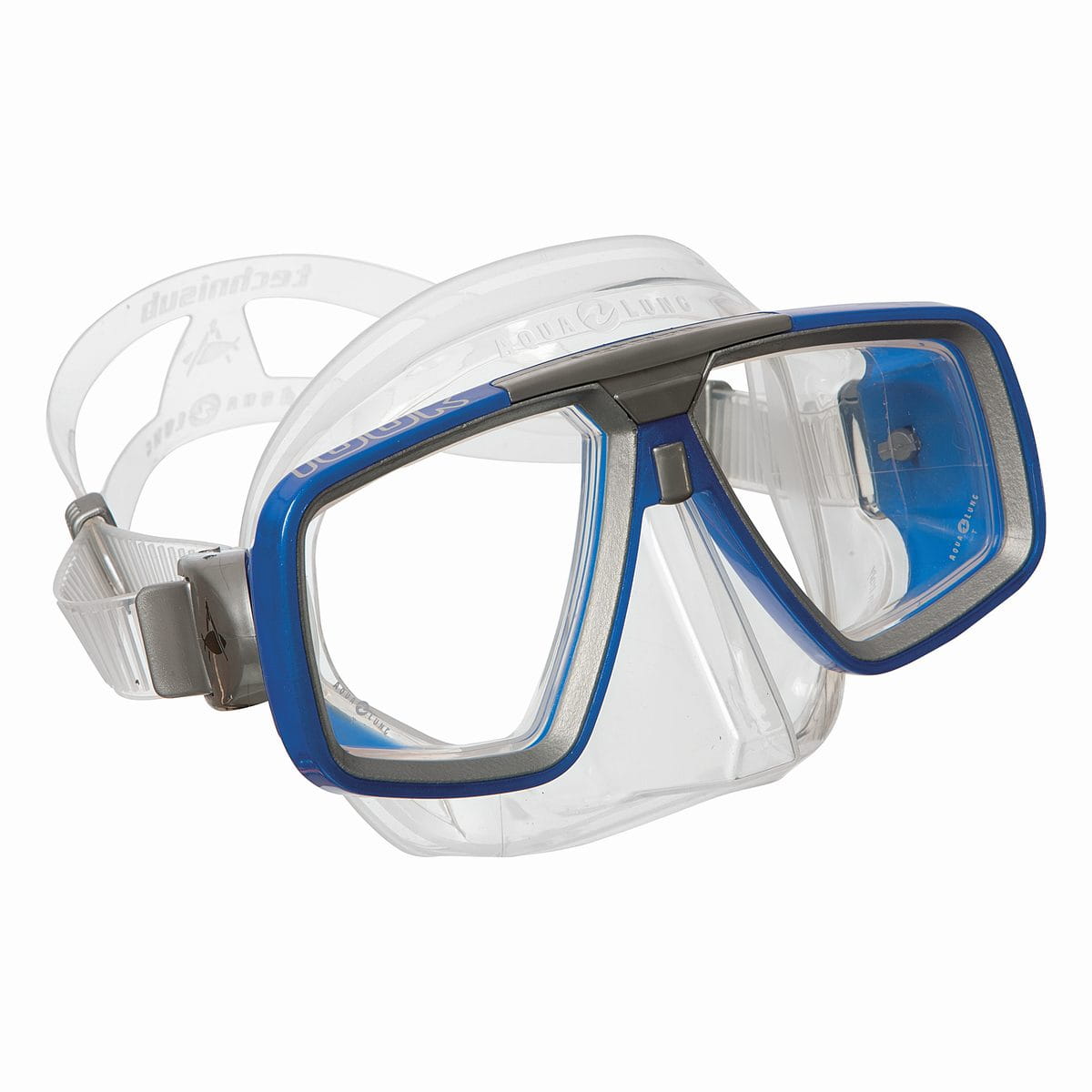 Aqualung Look Zweiglas-Tauchermaske blau/metalic