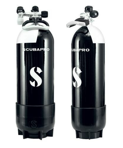 Scubapro 12l kurz PTG/Tauchflasche mit Standfuss und Ventil